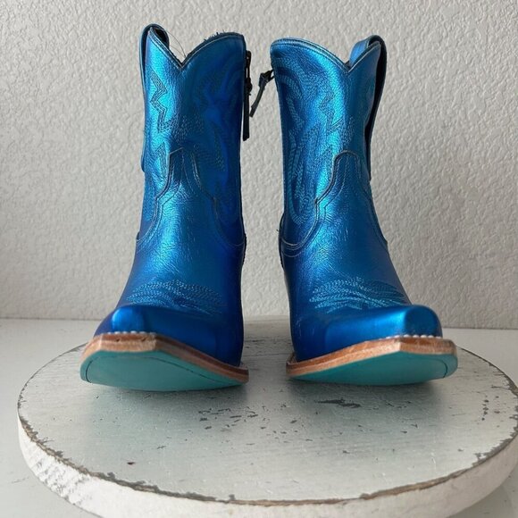 Lane SMOKESHOW Womens Cowboy Bootie 8.5 Blue Western Cowgirl Short Ankle Boots - Picture 5 of 11